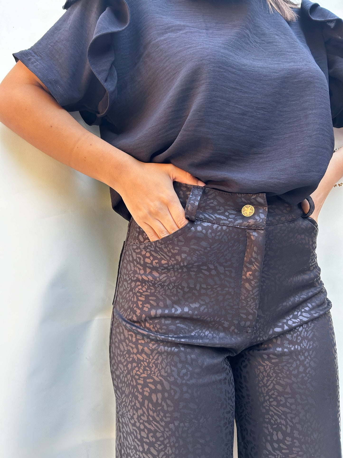 Black Cheetah Pants
