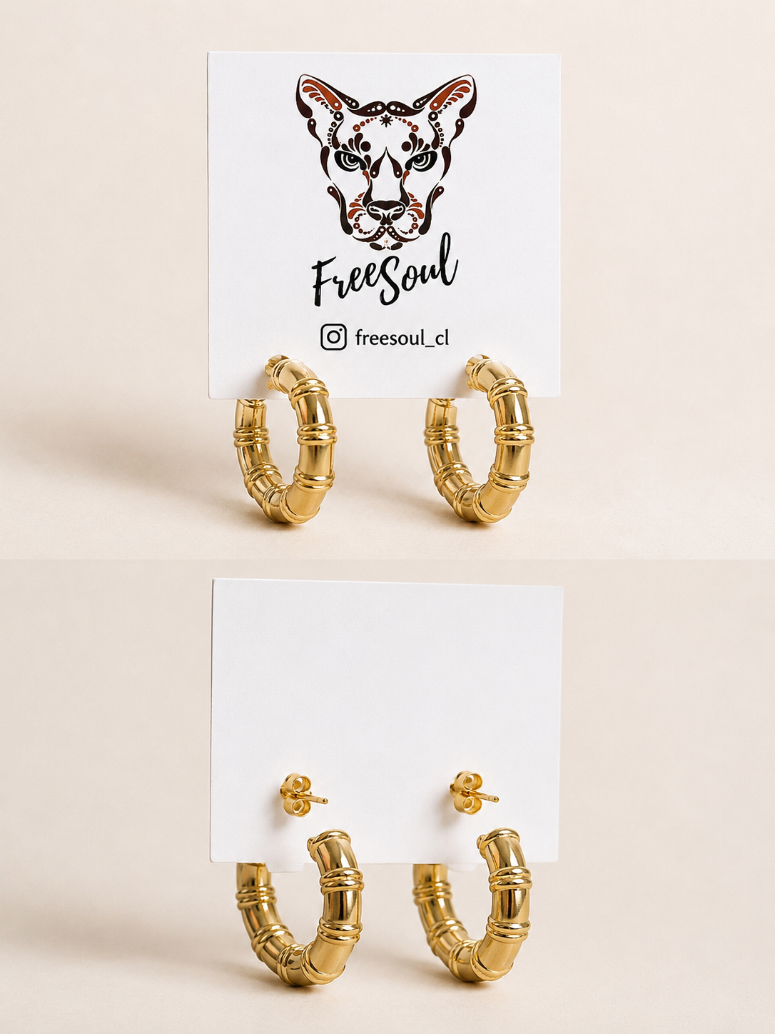 Aro argolla diseño baño oro
