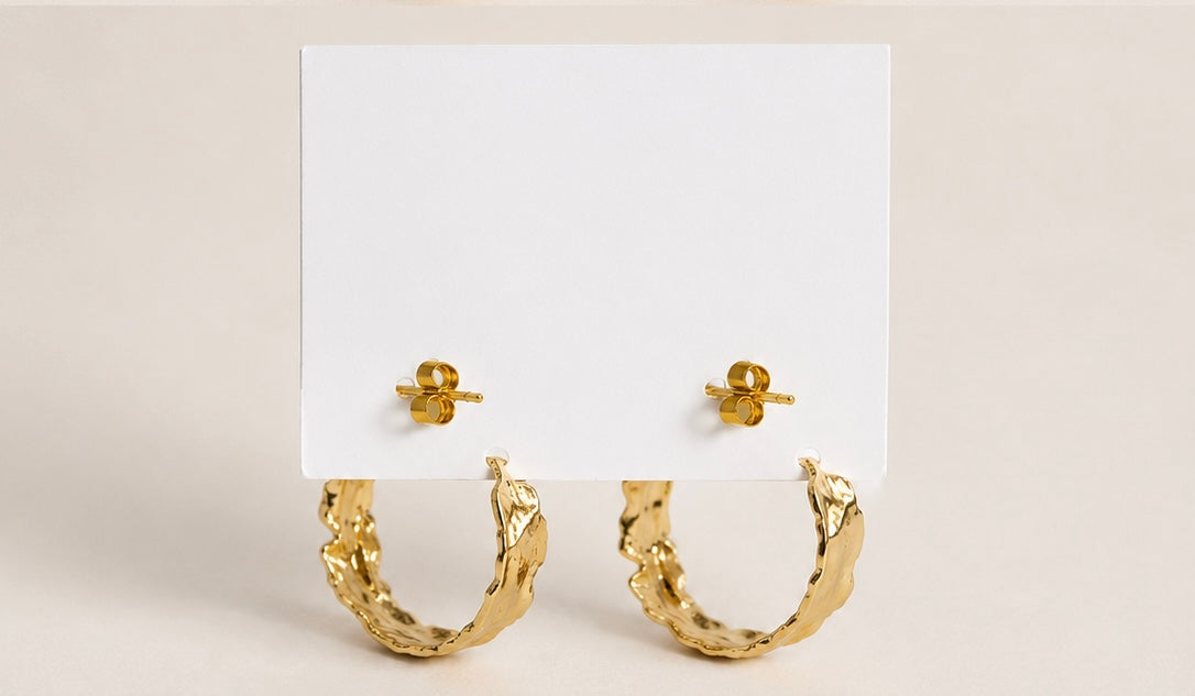 Aros argolla diseño baño oro