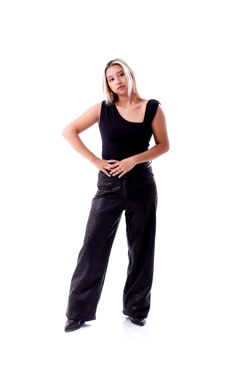 Black Cheetah Pants