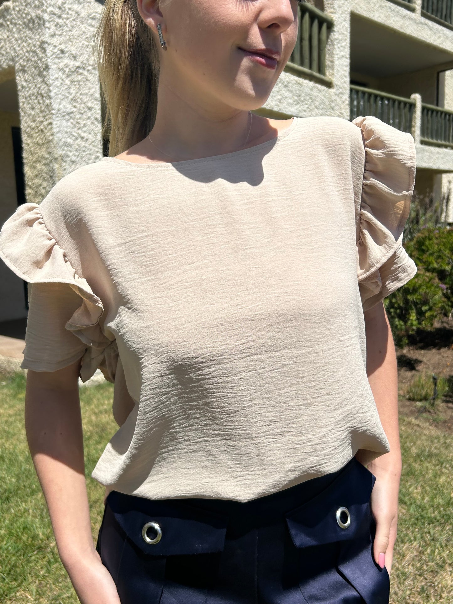 Polera margarita Beige