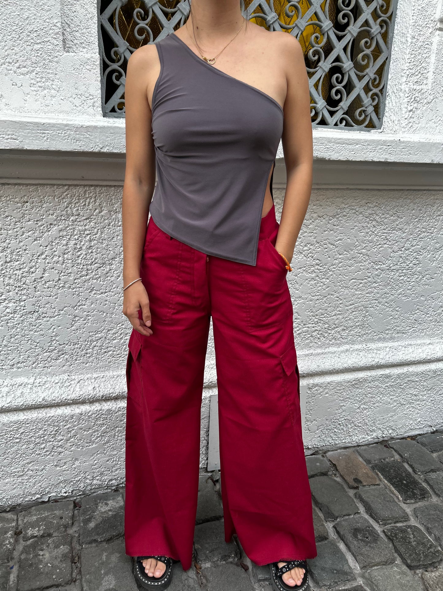 Pantalón Palazzo Lino Rojo Italiano
