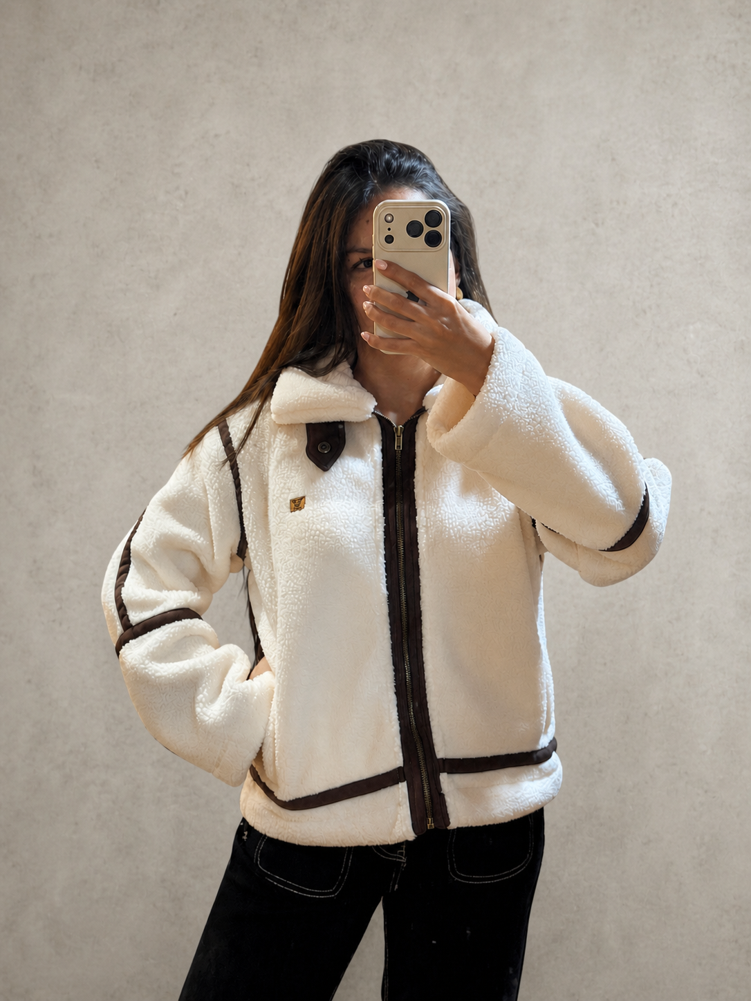 Corderito jacket blanco