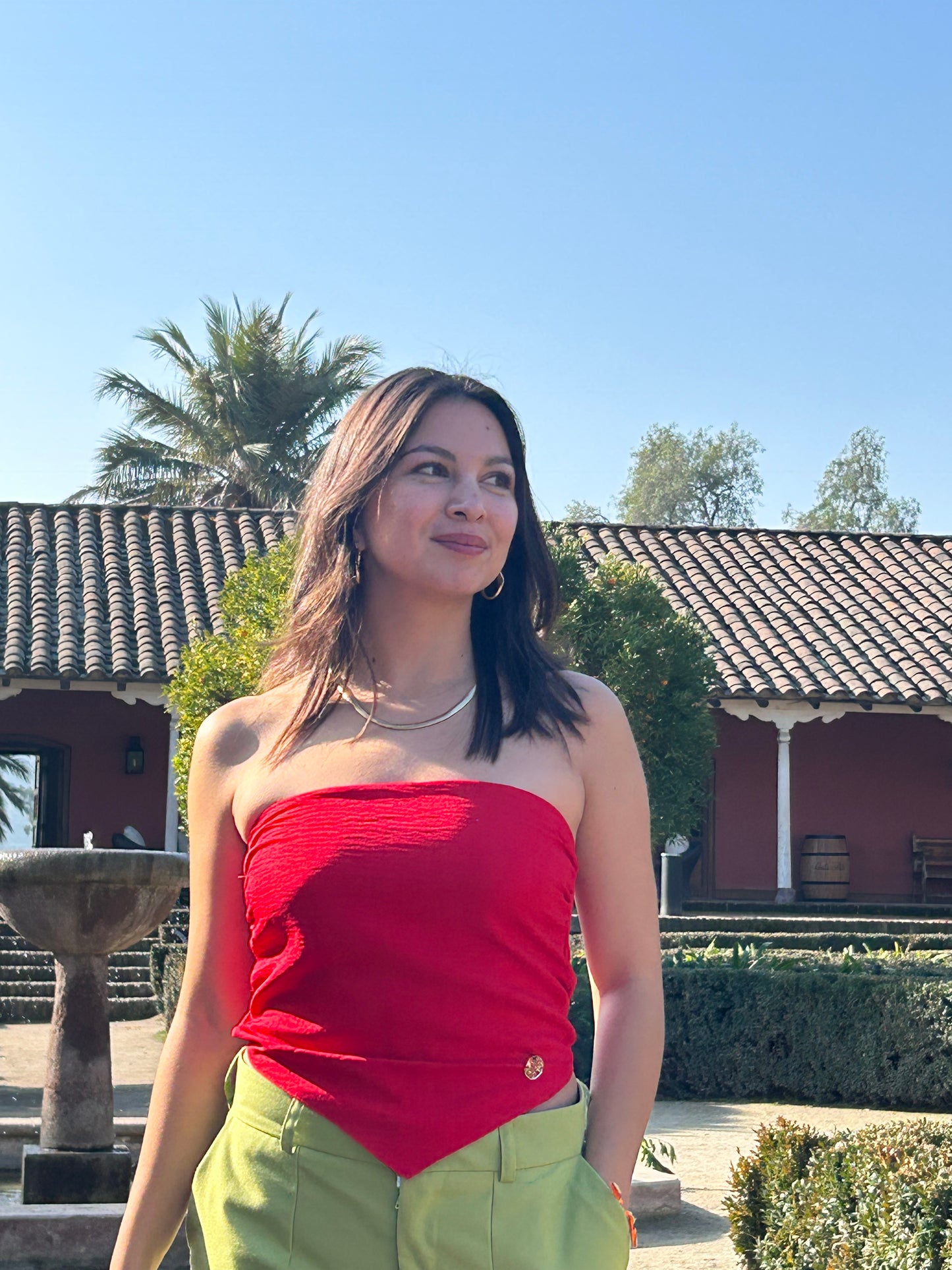 Top Strapless Rojo