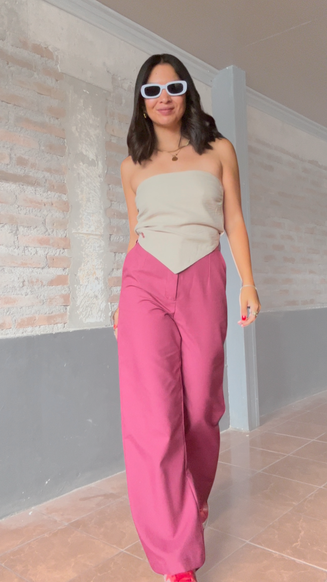 Pantalón Sastrero Mujer Magenta