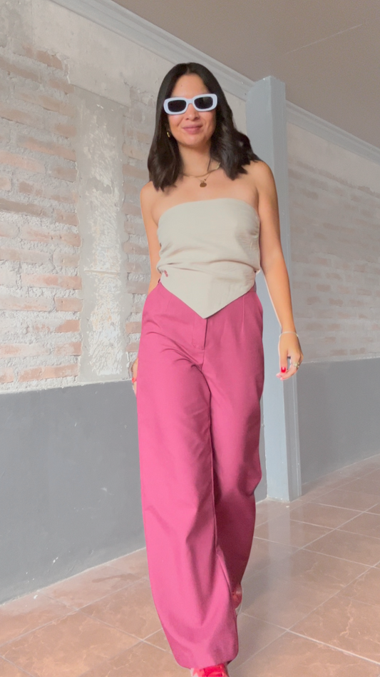 Pantalón Sastrero Mujer Magenta