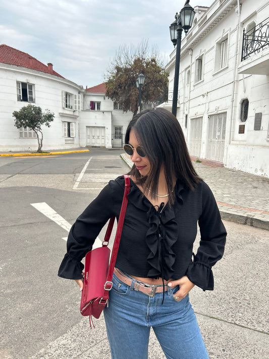 Camisa Fiore negra