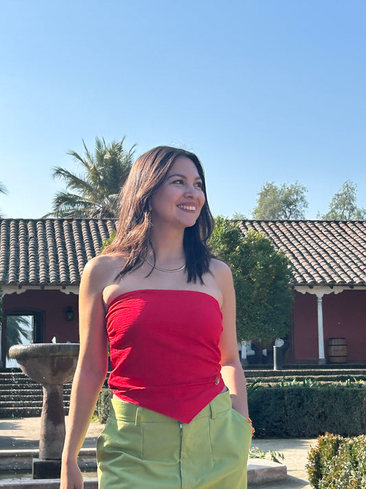 Top Strapless Rojo