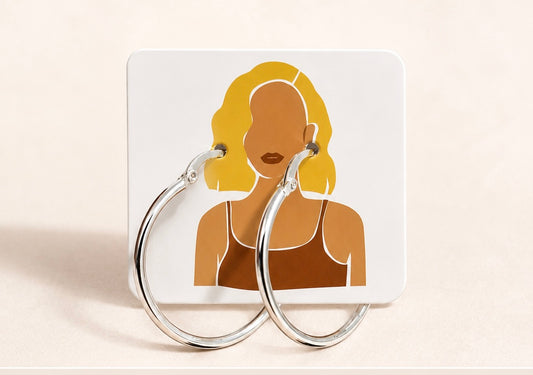 Aro argolla diseño baño plata